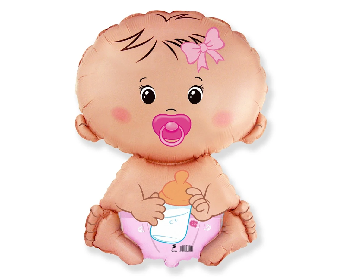 Foil balloon 14" FX - Baby Girl,  unpacked (flat)