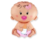 Foil balloon 14" FX - Baby Girl,  unpacked (flat)