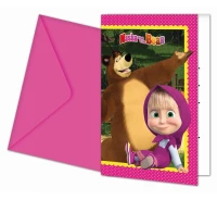 Invitation with envelope "Masha and the Bear", 6 pcs EOL