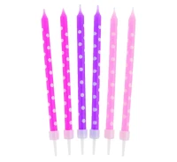 Birthday Candles Polka Dots, pink/purple, 10 cm, 24 pcs
