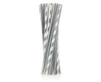 Paper straws, silver mix of two designs, 6x197mm / 24 pcs EOL