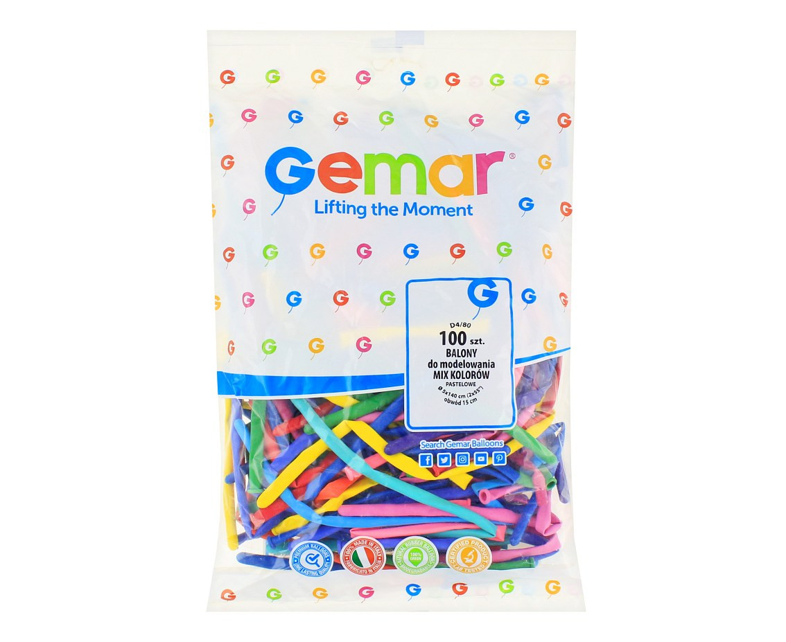 Balloons Gemar, modelling balloon animator mix, 100pcs