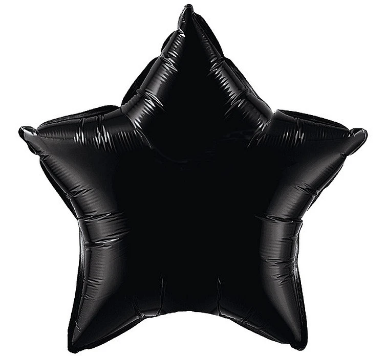 Foil balloon 20" QL Star, black EOL