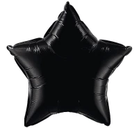 Foil balloon 20" QL Star, black EOL