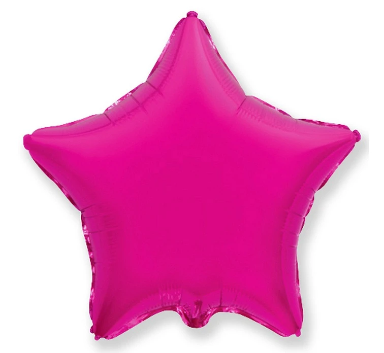 Foil balloon 18" FX - Star (dark pink),  unpacked (flat)