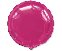 Foil balloon 18" FX - Round (dark pink) KK,  unpacked (flat)