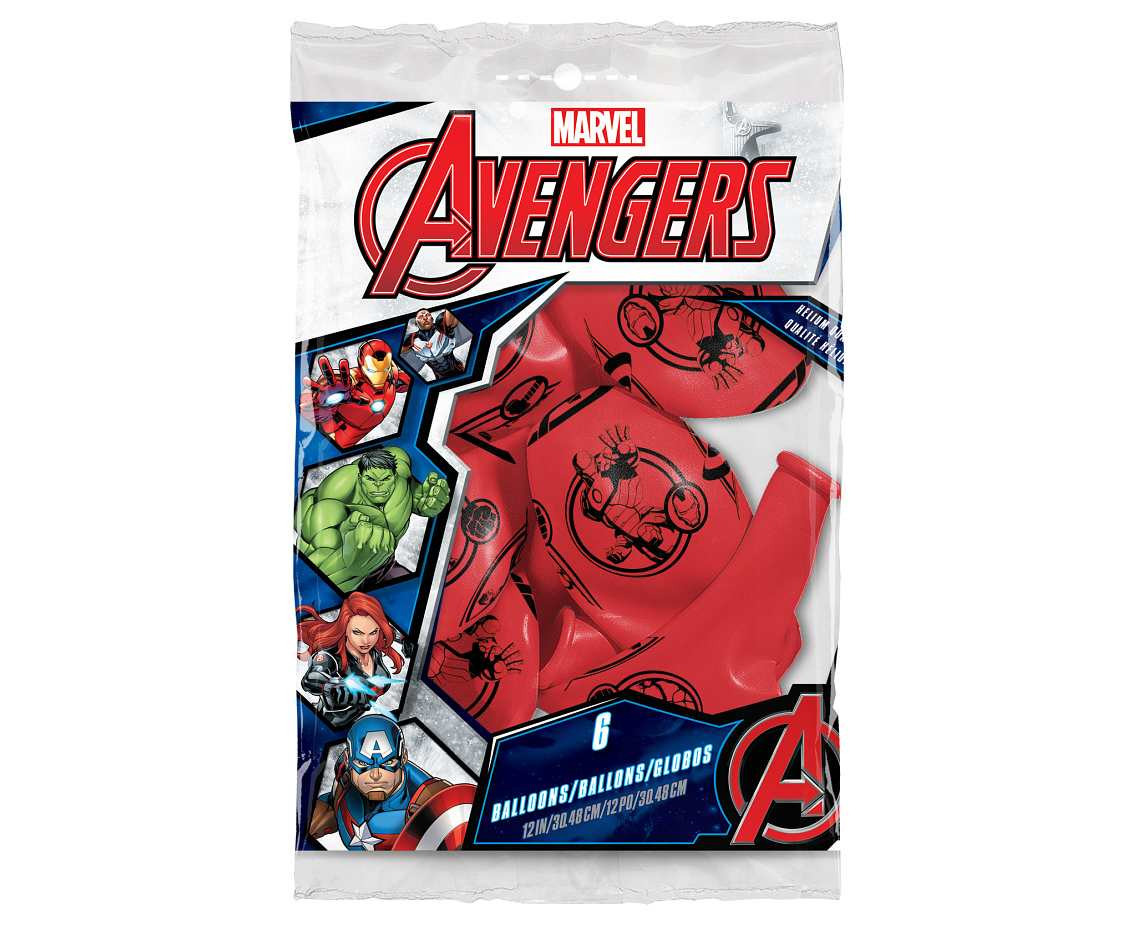 Balloons Anagram 12", QL "Avengers", pastel red, 6 pcs EOL