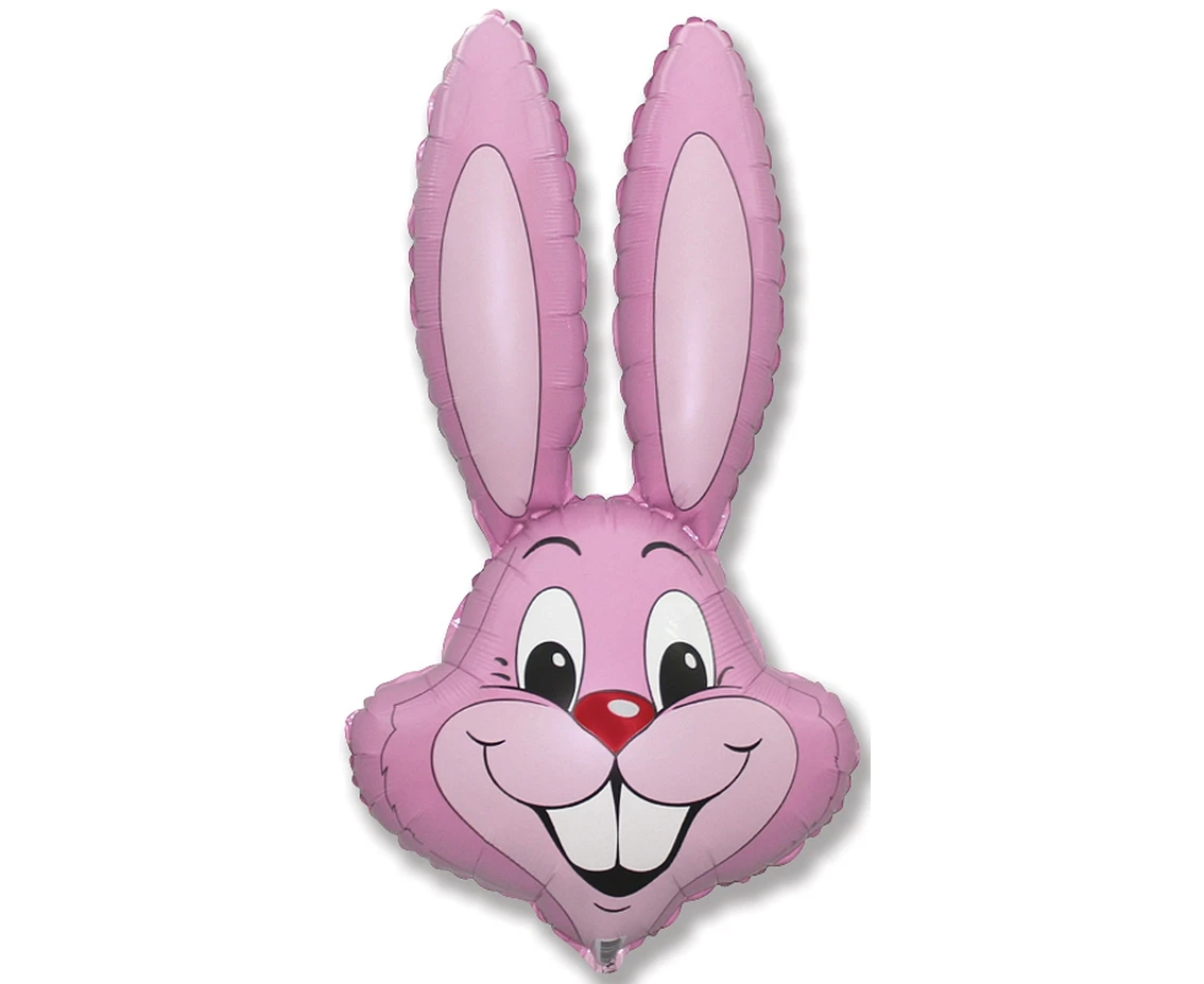 Foil balloon 24" FX - Rabbit (light pink),  unpacked (flat)