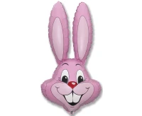 Foil balloon 24" FX - Rabbit (light pink),  unpacked (flat)