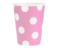 Paper cups Polka Dot, pink, 270ml / 6 pcs