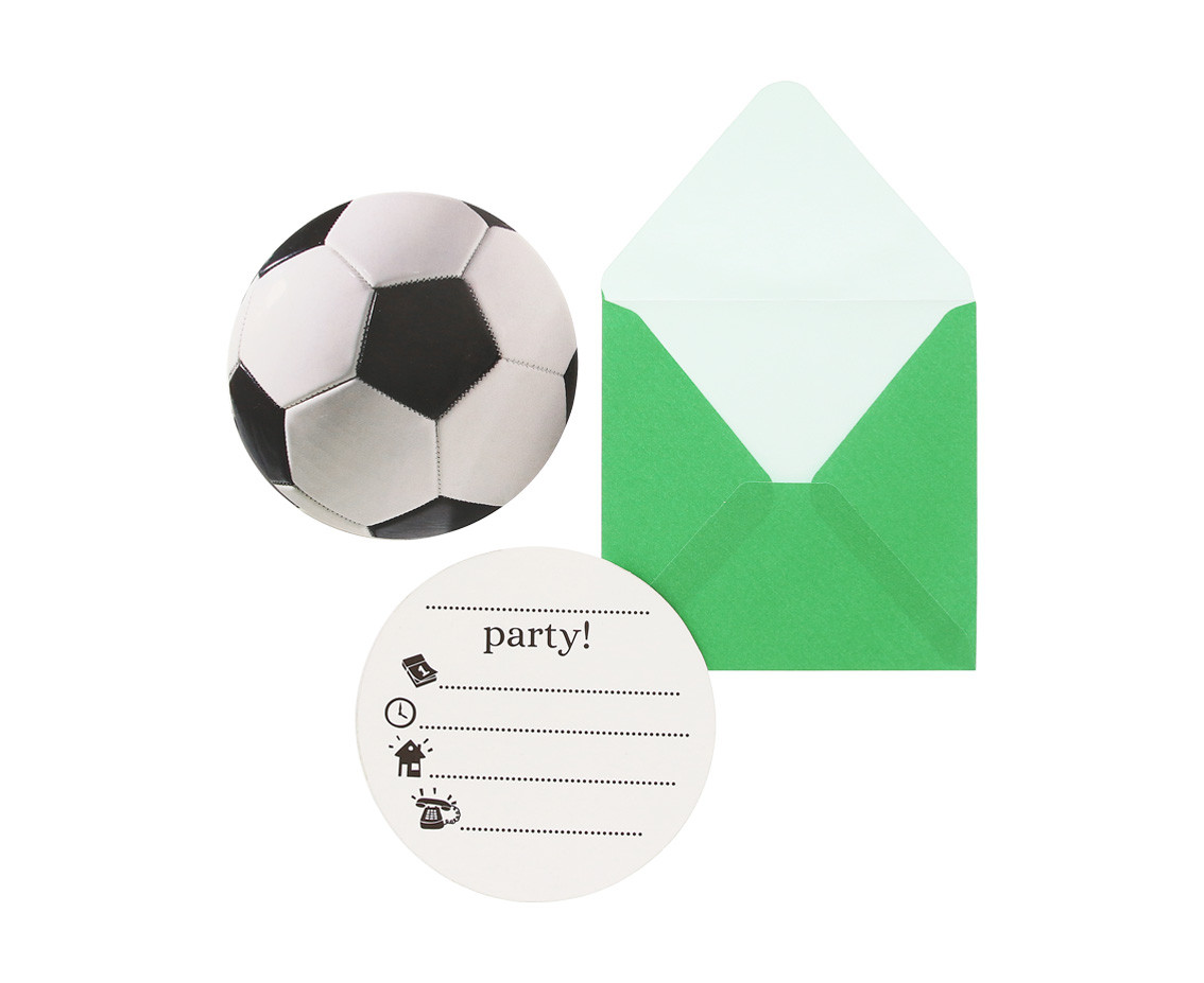 Invitations with an envelope "Football Party" 6 pcs EOL