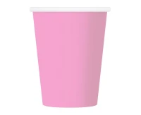 Paper cups, solid colour, pink, 250 ml/ 6 pcs EOL