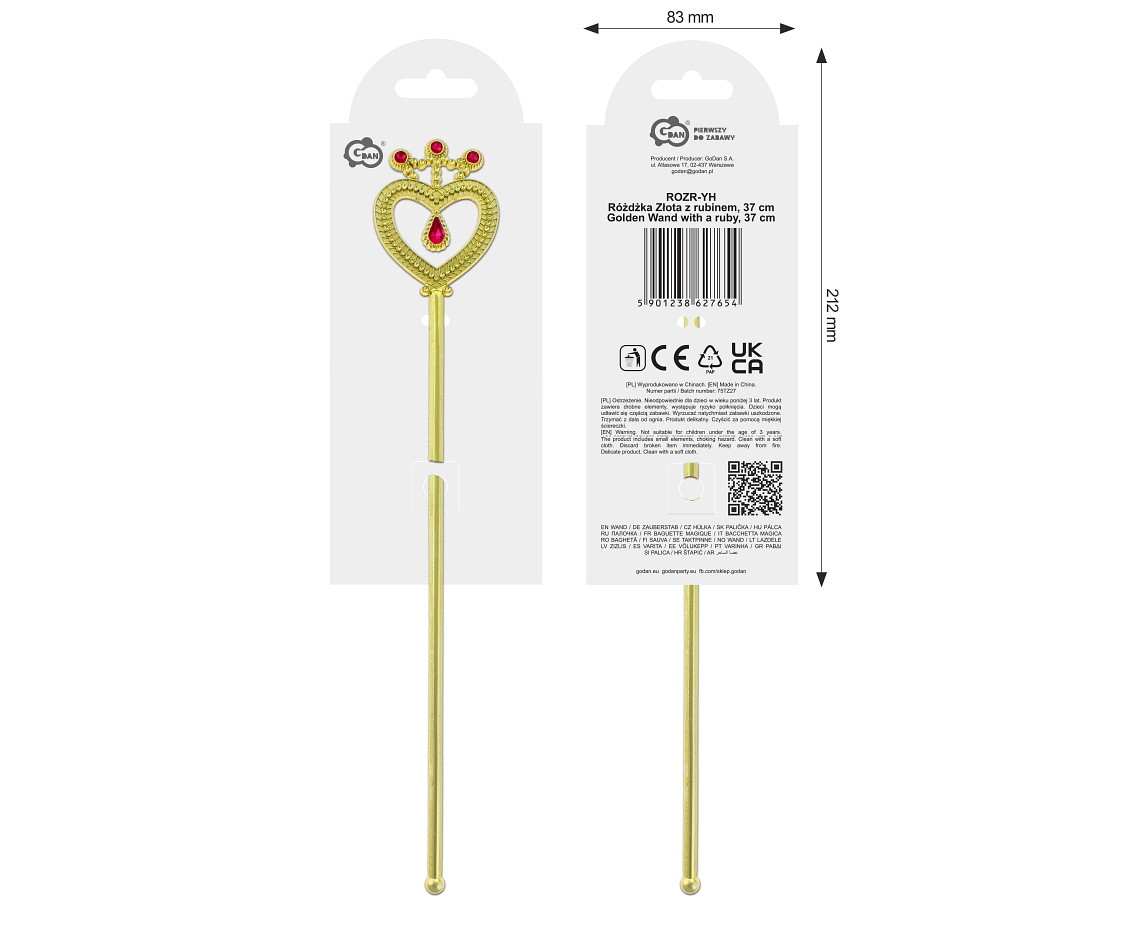 Golden Wand with a ruby, 37 cm