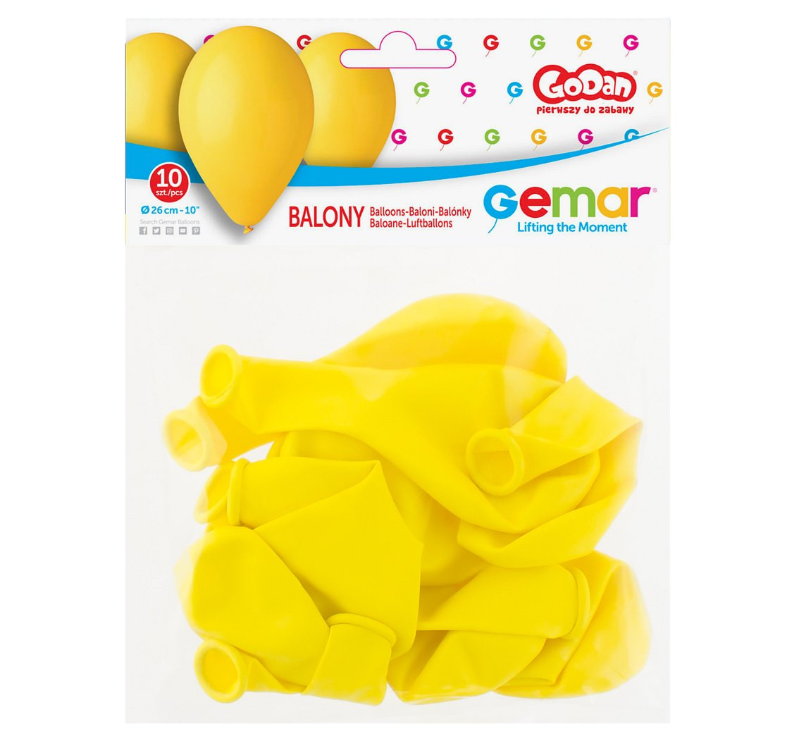 Balloons Gemar 10", pastel premium pastel yellow, 10pcs