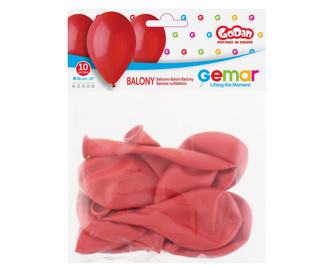 Balloons Gemar 10", pastel premium pastel dark red, 10pcs