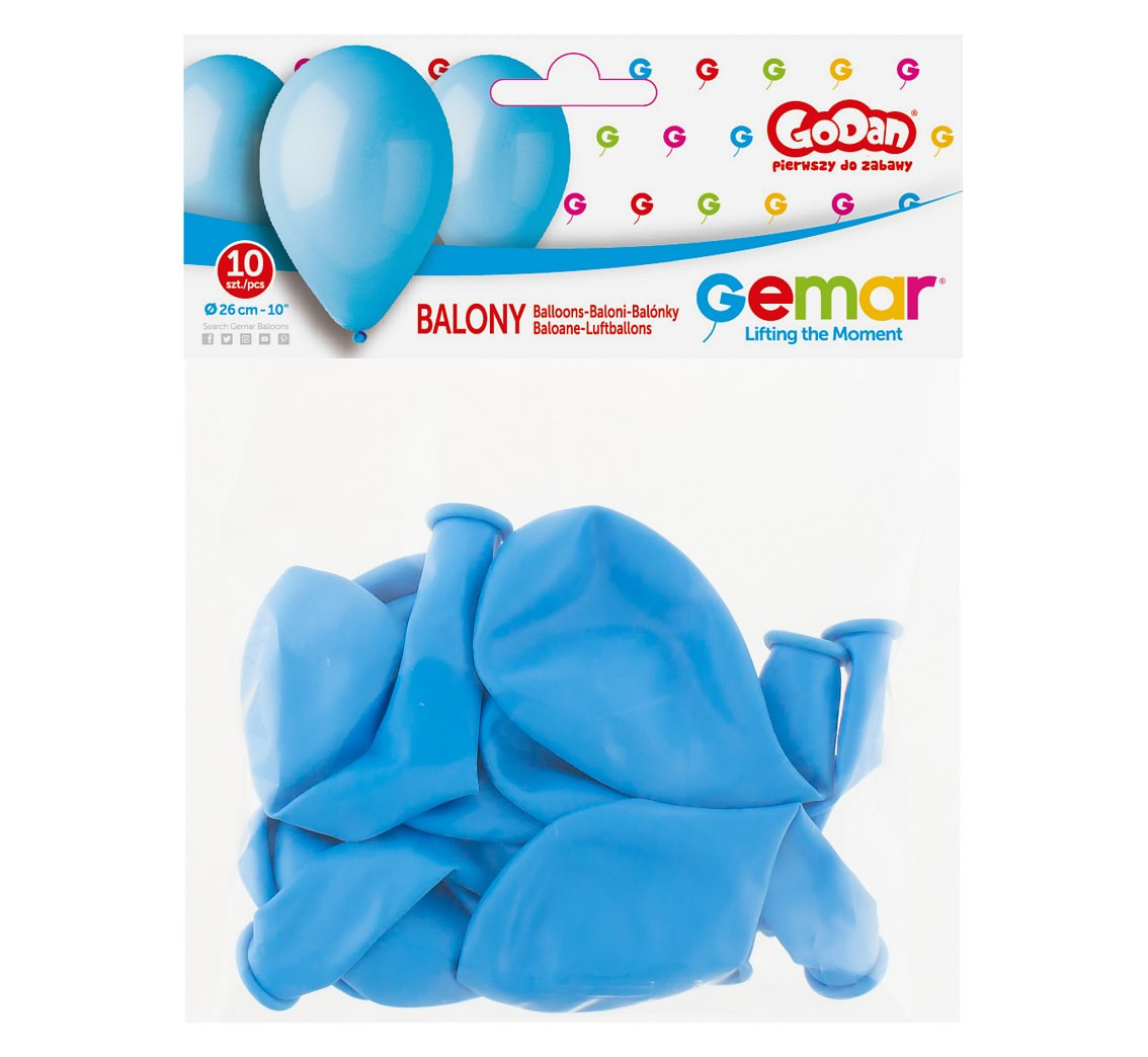 Balloons Gemar 10", pastel premium pastel light blue, 10pcs