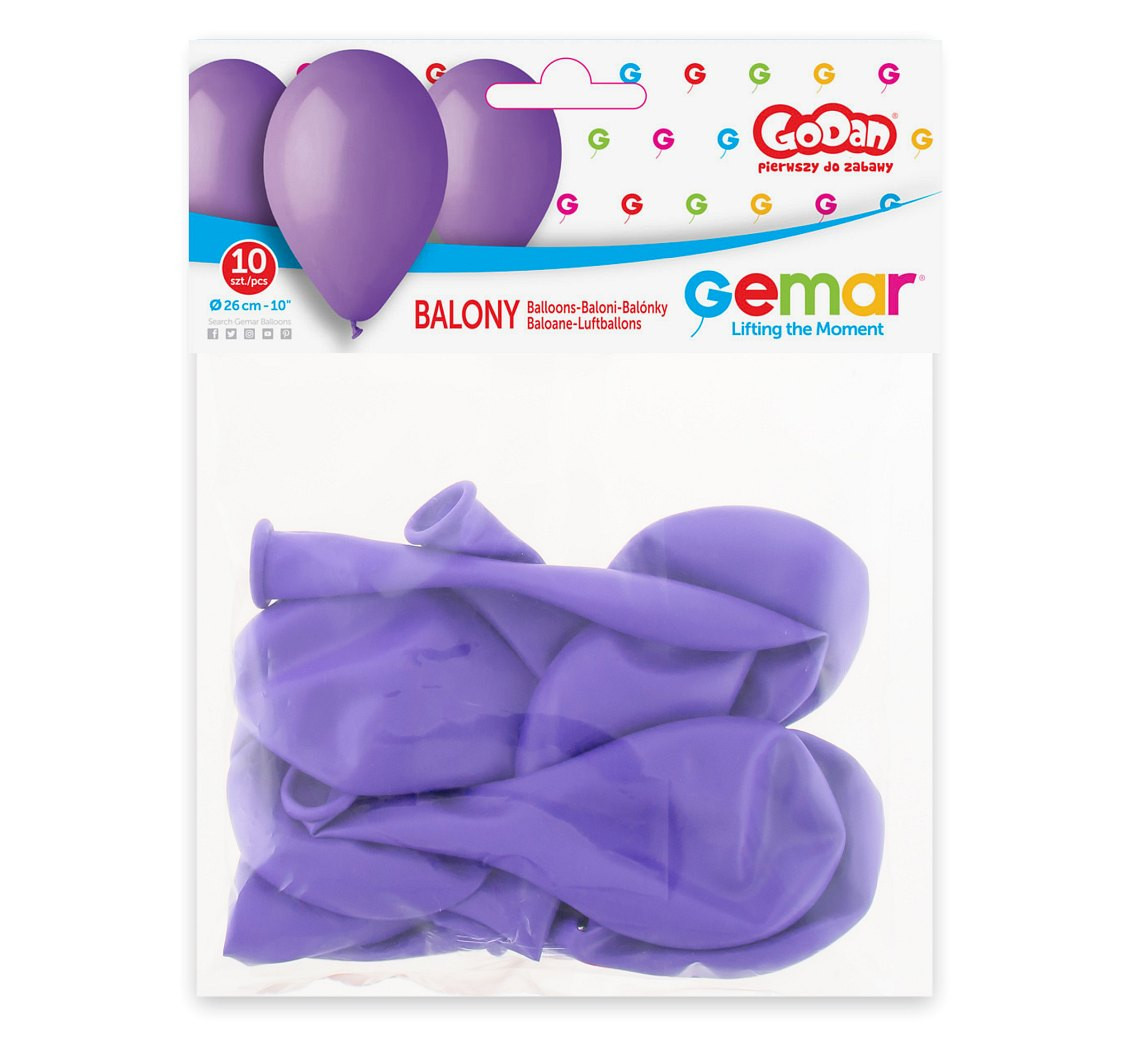 Balloons Gemar 10", pastel premium pastel lavender, 10pcs