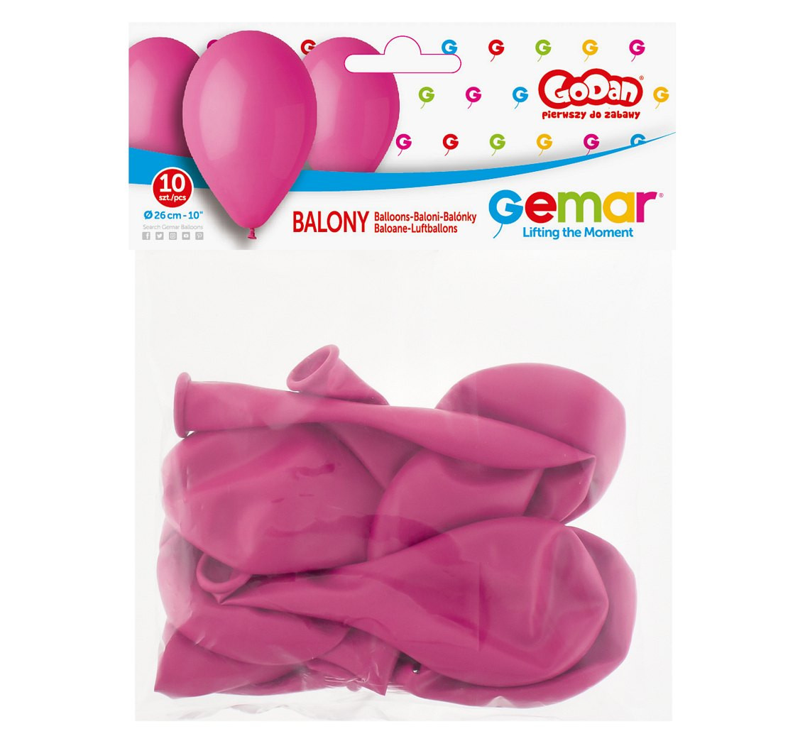 Balloons Gemar 10", pastel premium pastel dark pink, 10pcs