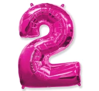 Foil balloon FX - Number 2 pink 85 cm KK,  unpacked (flat) EOL