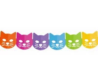 Paper garland "Colourful Cats", 360x18x17.9cm EOL