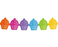 Paper garland "Colourful cupcakes", 360x15.1x18cm EOL