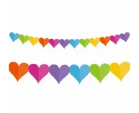 Paper garland "Colourful hearts", 360x17x18cm
