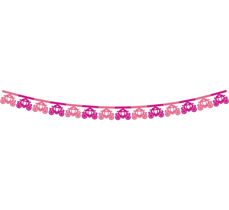 Paper garland "Carriage", 360x20x16.6cm, pink EOL