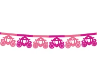 Paper garland "Carriage", 360x20x16.6cm, pink EOL
