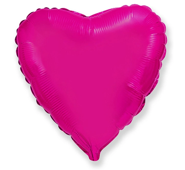 Foil balloon 18" FX - Heart (dark pink),  unpacked (flat)
