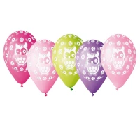 Balloons Gemar 12", pastel premium owl, 5pcs EOL