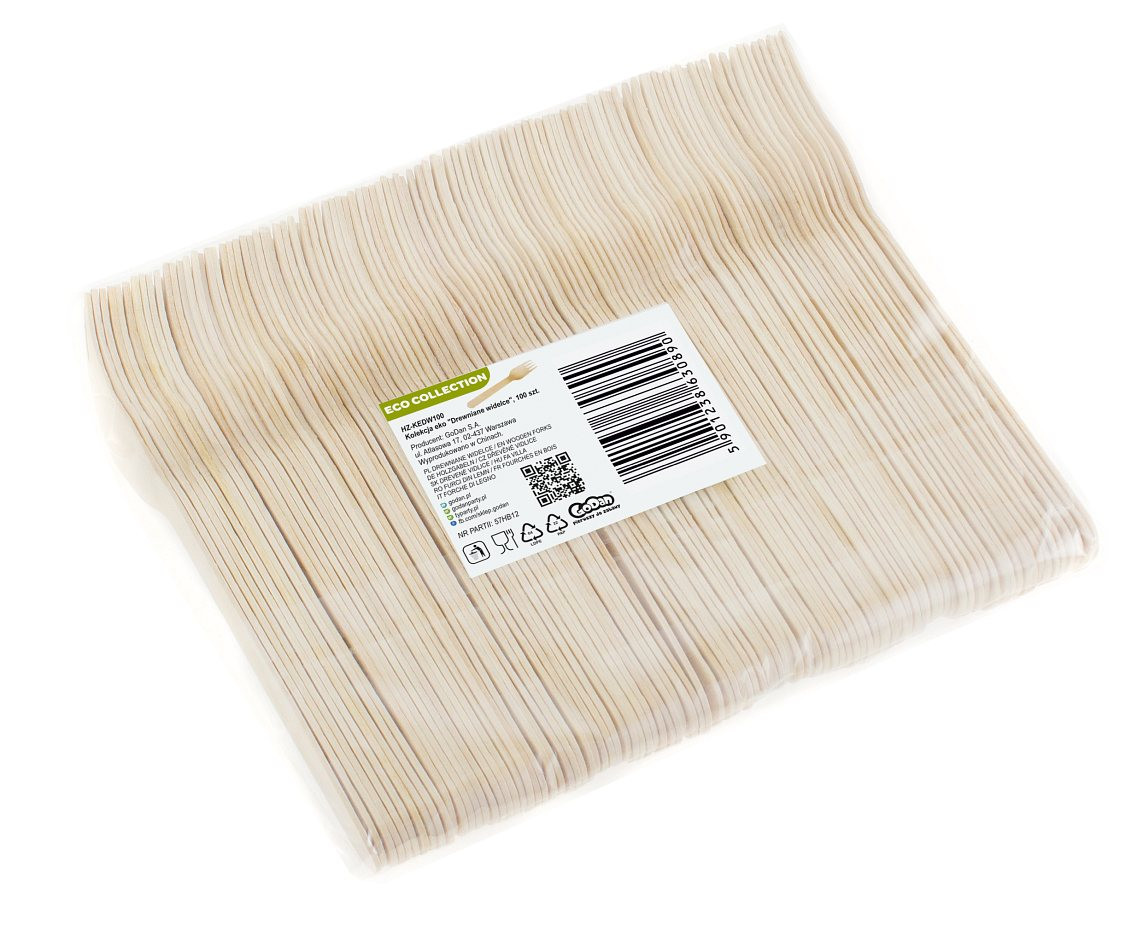 Eco-friendly collection "Wooden forks", 100 pcs