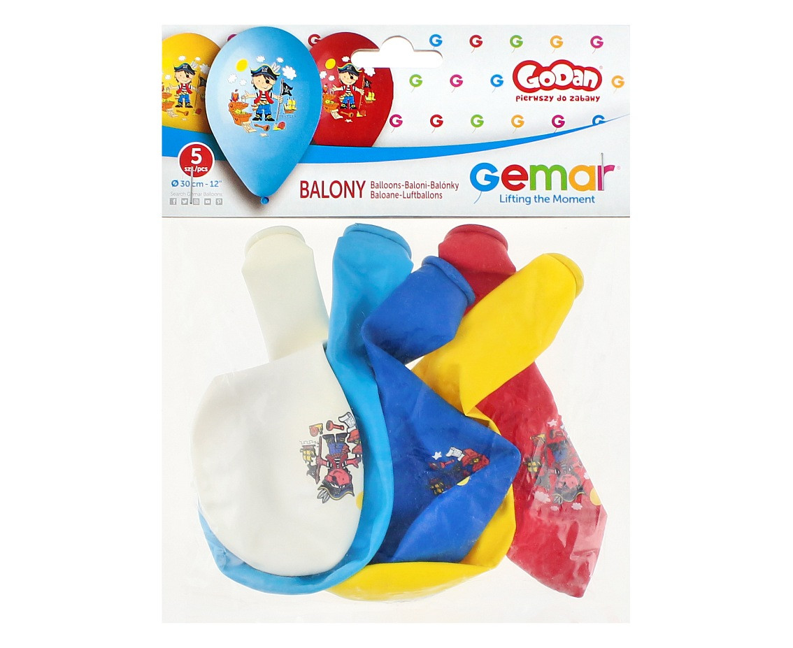 Balloons Gemar 12", pastel premium pirate, 5pcs