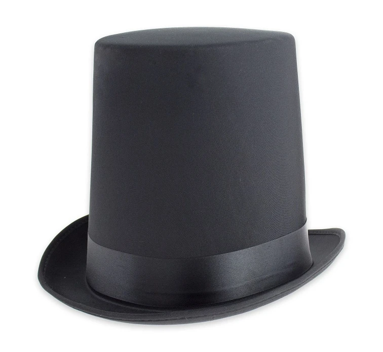 Cylinder "Gentleman" , tall, black, smooth, large size