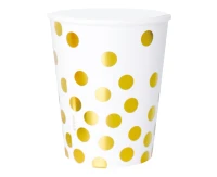 Paper cups "Gold dots", white, 270 ml, 6 pcs