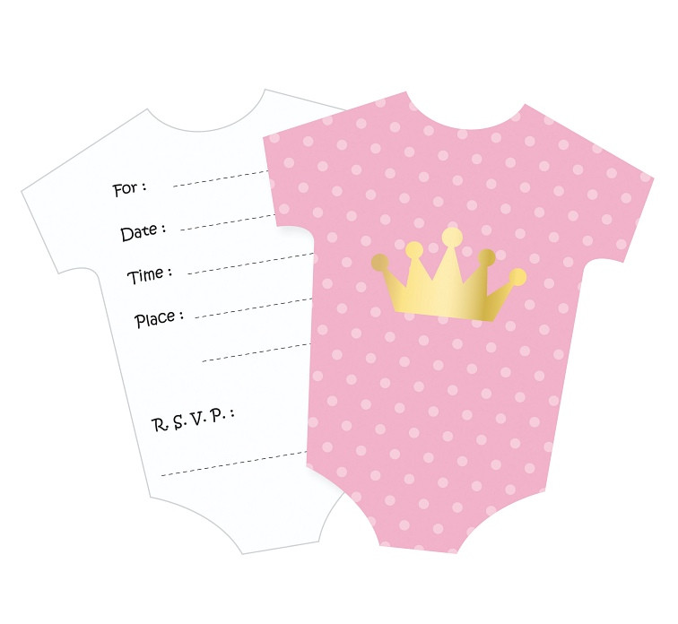 Invitations with envelope "Little girl", pink, 6 pcs EOL