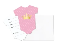 Invitations with envelope "Little girl", pink, 6 pcs EOL