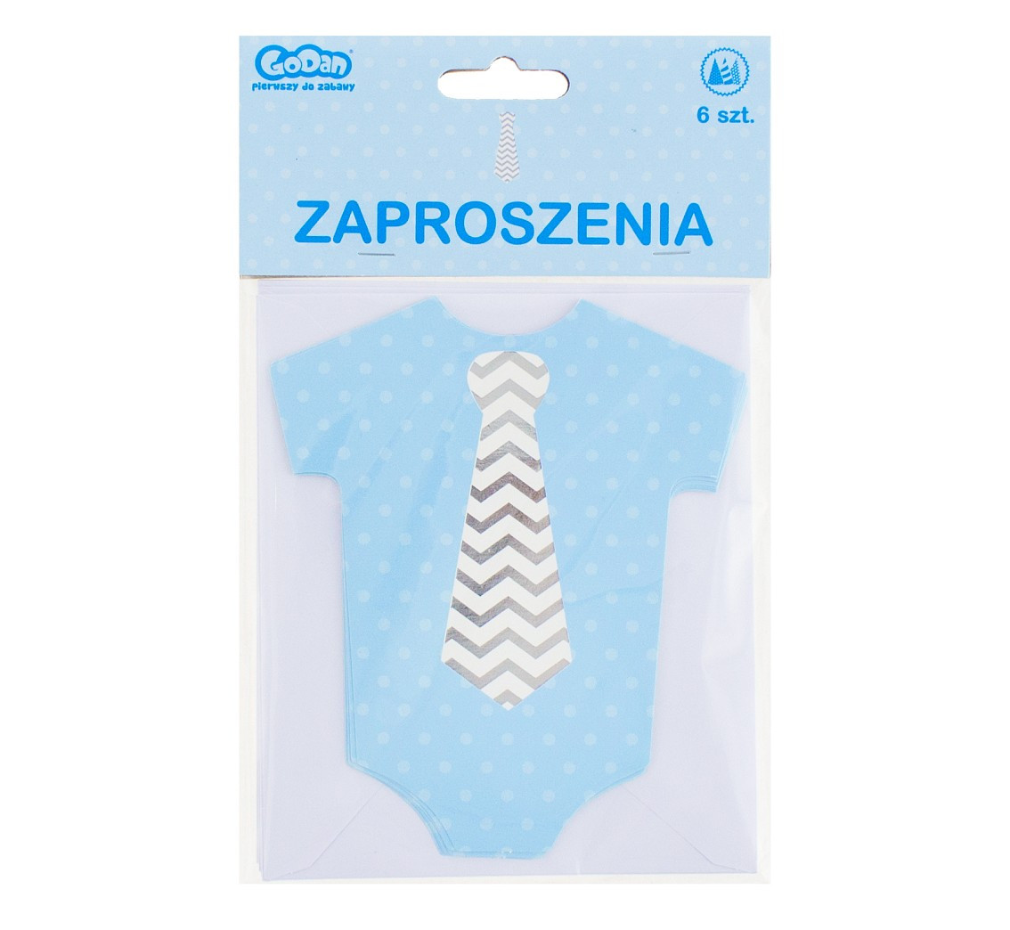 Invitations with envelope "Little boy", blue, 6 pcs EOL