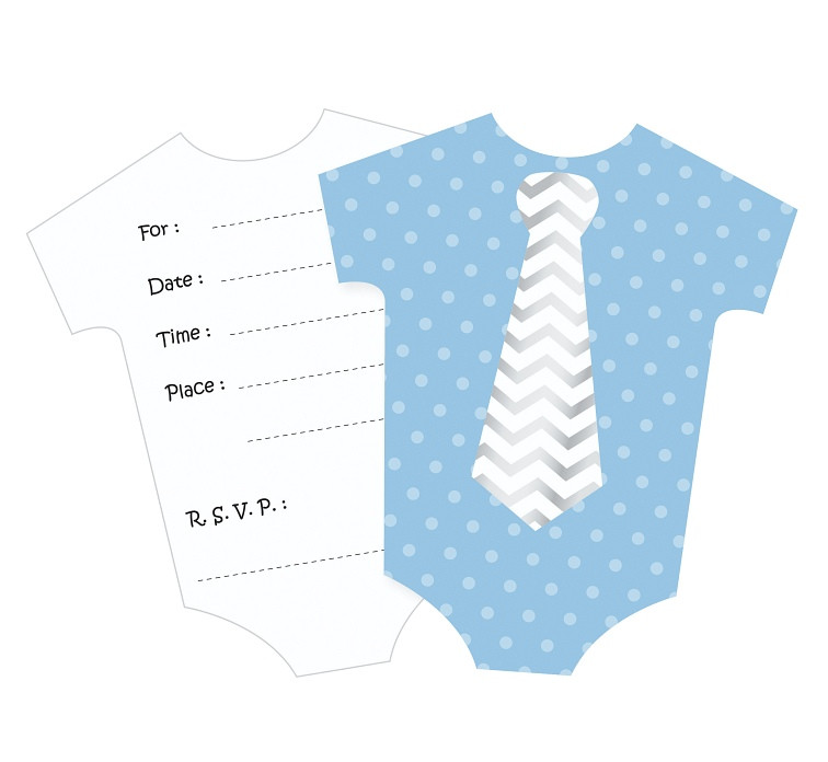 Invitations with envelope "Little boy", blue, 6 pcs EOL