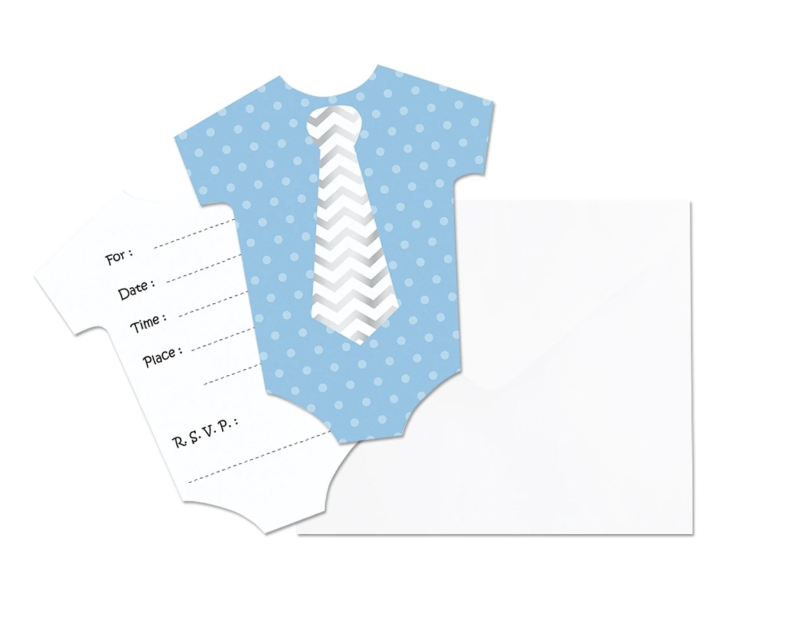 Invitations with envelope "Little boy", blue, 6 pcs EOL