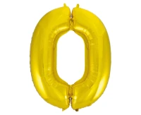Foil balloon B&C digit 0, gold, 92 cm