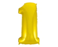 Foil balloon B&C digit 1, gold, 92 cm