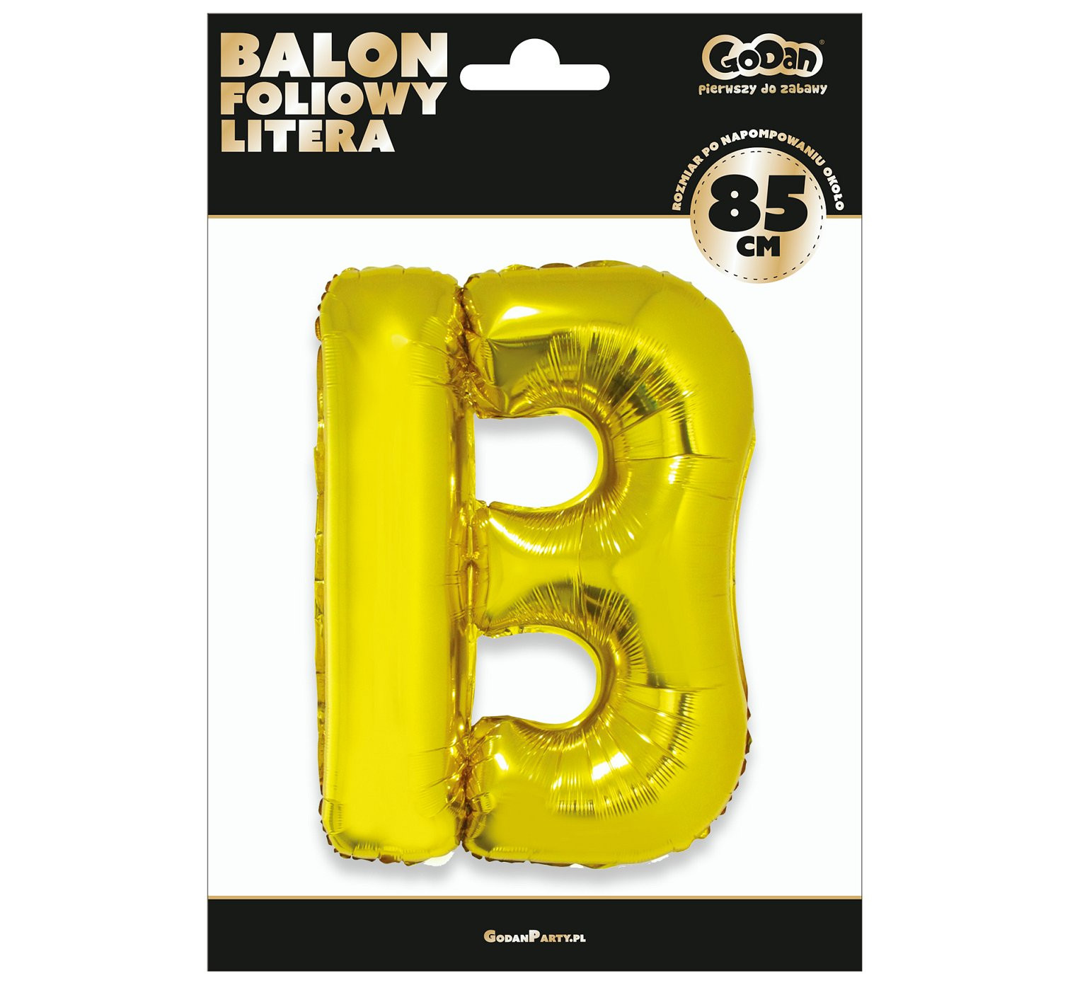 Foil balloon "Letter B" , gold, 85 cm EOL