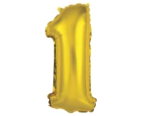 Foil balloon "Digit 1" , gold, 35 cm