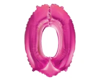 Foil balloon No 0, pink, 35 cm EOL