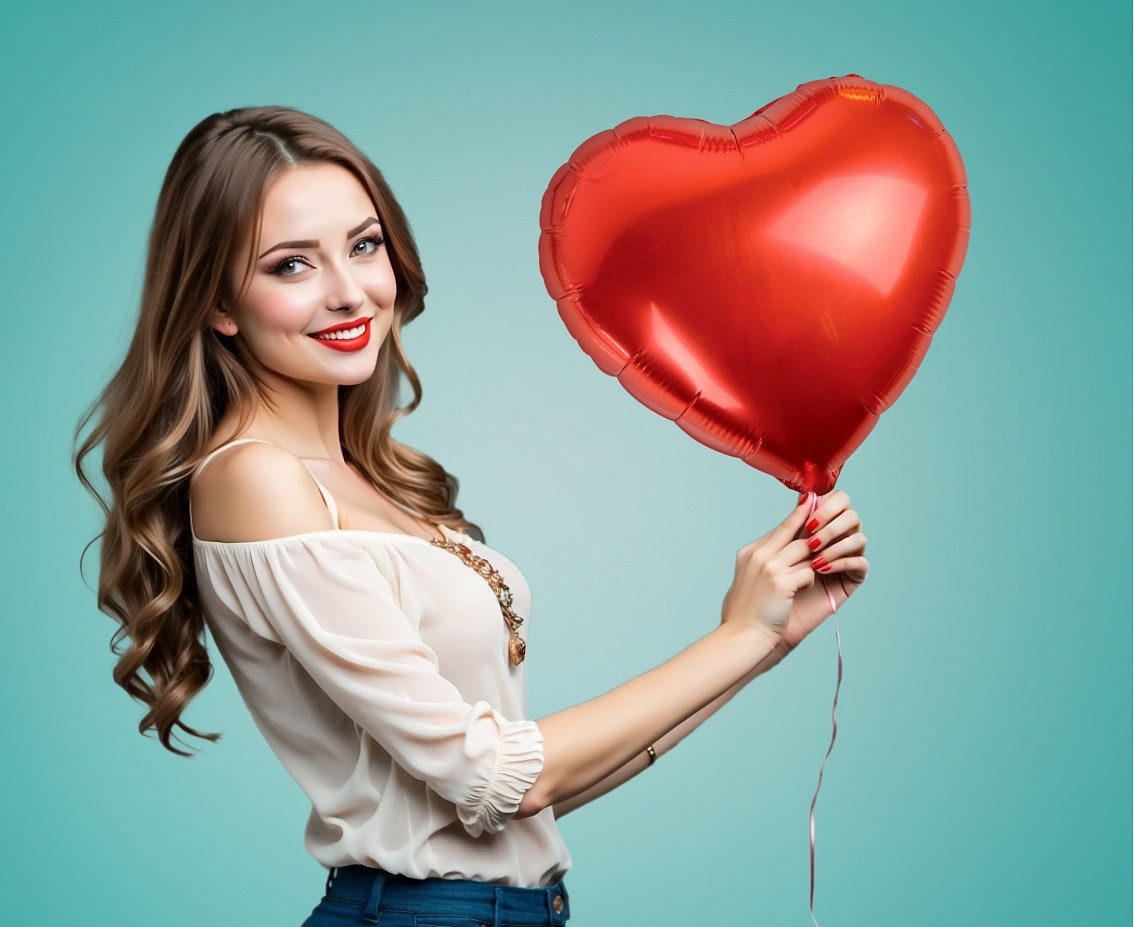 Foil balloon "Heart" , red, 36 cm