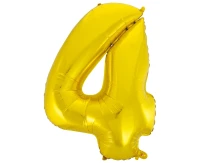 Foil balloon B&C digit 4, gold, 92 cm