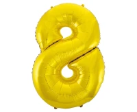 Foil balloon B&C digit 8, gold, 92 cm