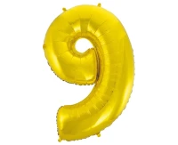 Foil balloon B&C digit 9, gold, 92 cm