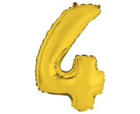 Foil balloon "Digit 4" , gold, 35 cm