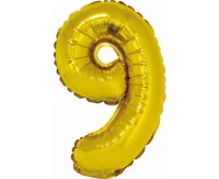 Foil balloon "Digit 9" , gold, 35 cm